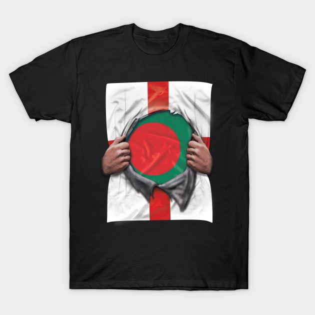 Bangladesh Flag English Flag Ripped Open - Gift for Bengali From Bangladesh T-Shirt by Country Flags